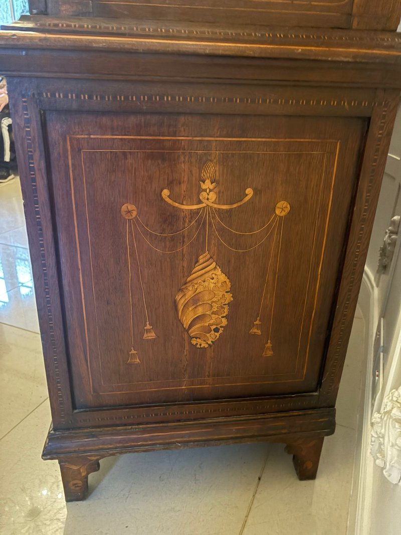 Antique Dutch Marquetry Walnut Linen Press/Cupboard
